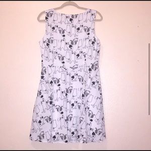 Fit and flare a-line quirky cat print